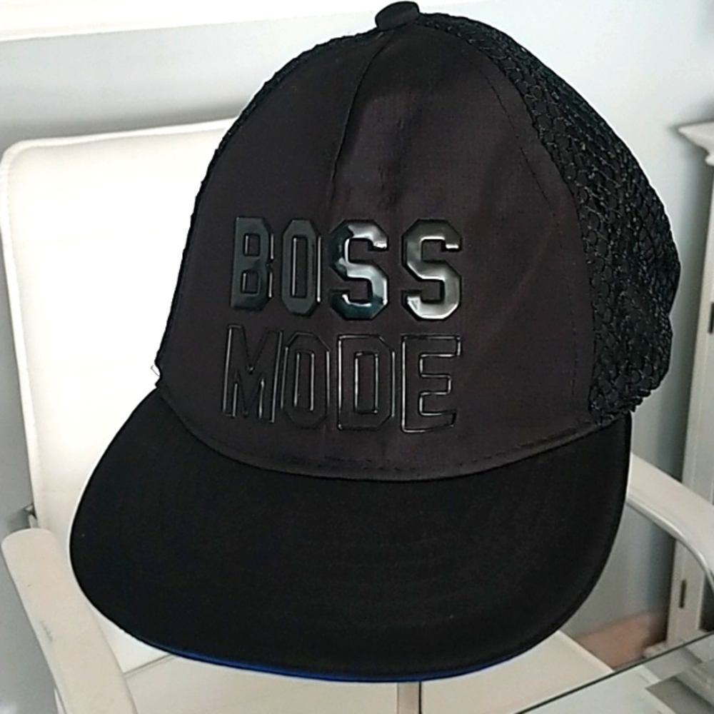 BOSS MODE Black Women's Trucker Hat with Mesh Back